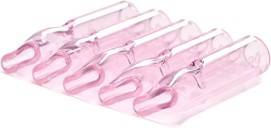 5PCS Reusable W'cked Glass Filter Tips for Pre Rolled Rolling Paper Cones Pink
