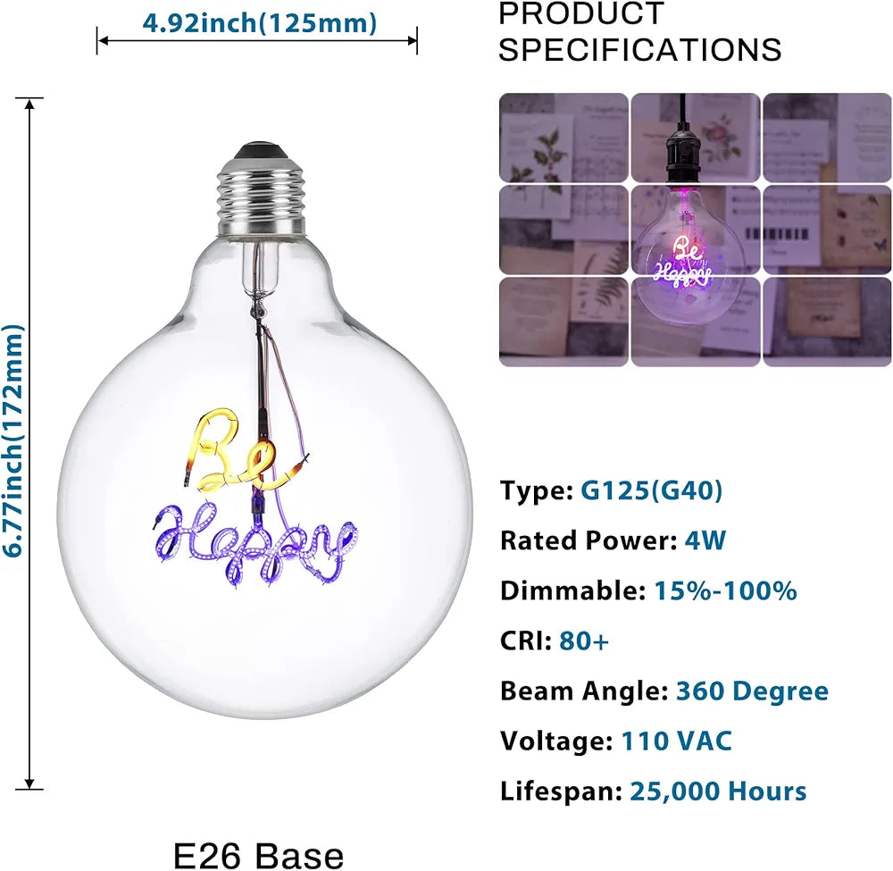 BE HAPPY 4W LED Decorative Globe Light