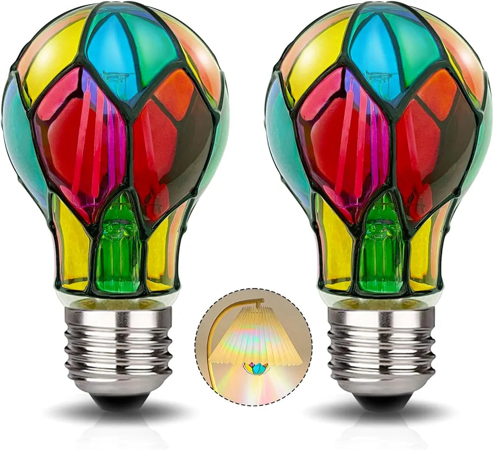 Stained Glass Light Bulb LED Bulbs,Dimmable Light Bulb,3.5W E26 Base