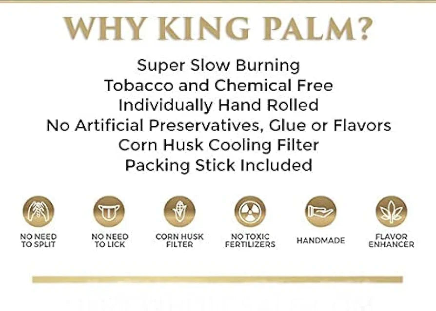 King Palm Rollies Size Cones (1 Packs Of 5, 5 Rolls) Natural Pre Wrap Palm Leafs