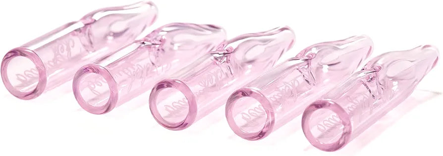 5PCS Reusable W'cked Glass Filter Tips for Pre Rolled Rolling Paper Cones Pink