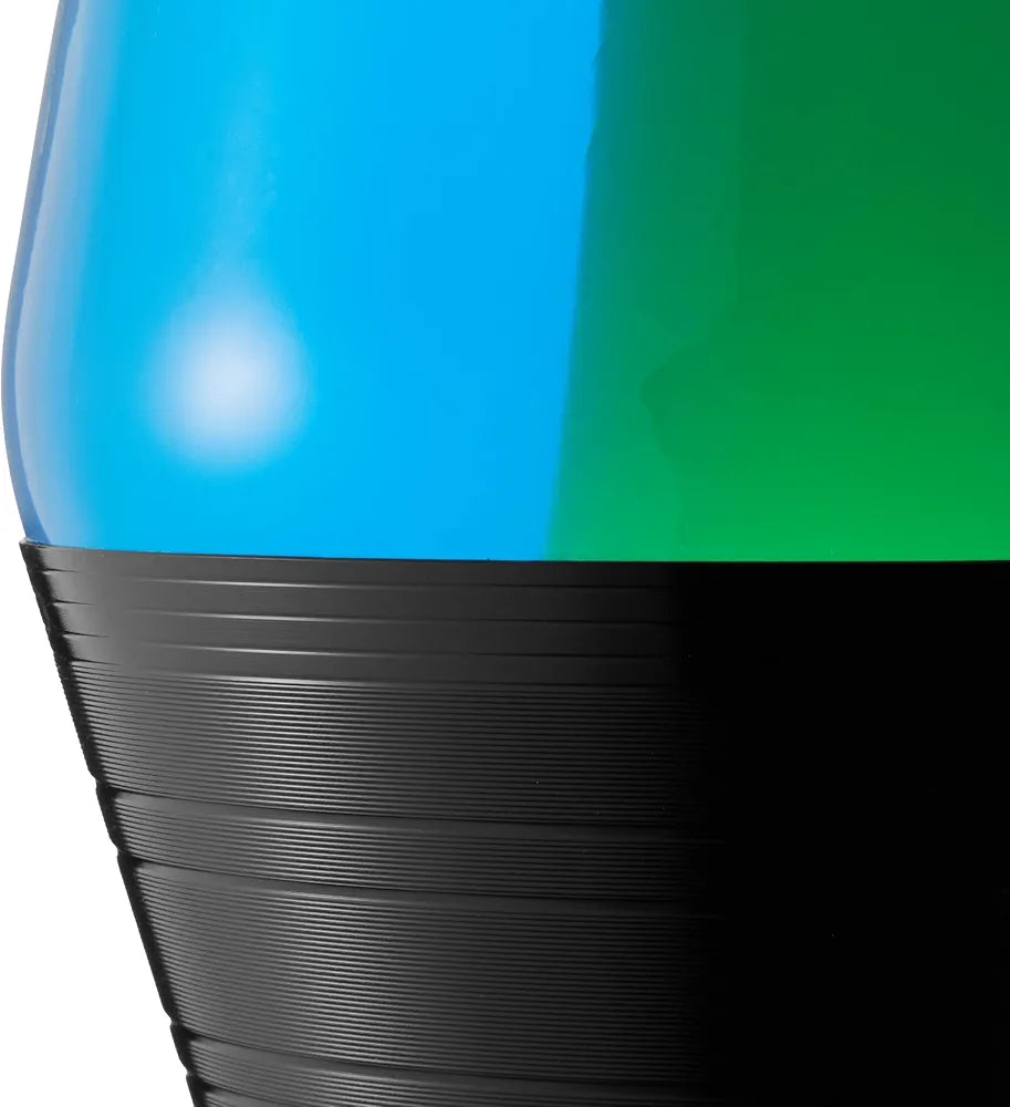 LAVA The Original Lamp - 14.5'' Vinyl Record Grooved Base - Classic Liquid Motion Lamp - Yellow and Blue Liquid