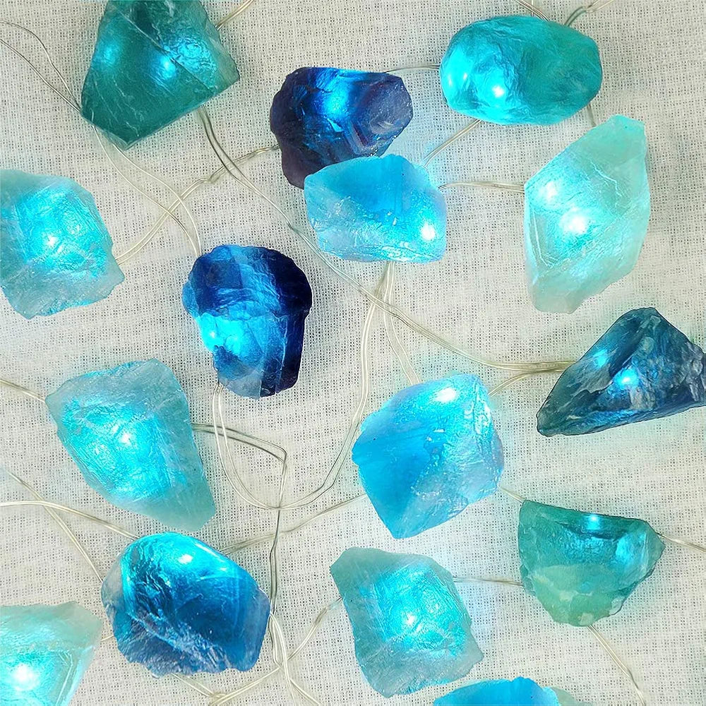 Natural Fluorite String Lights 6.5 FT 20 LED
