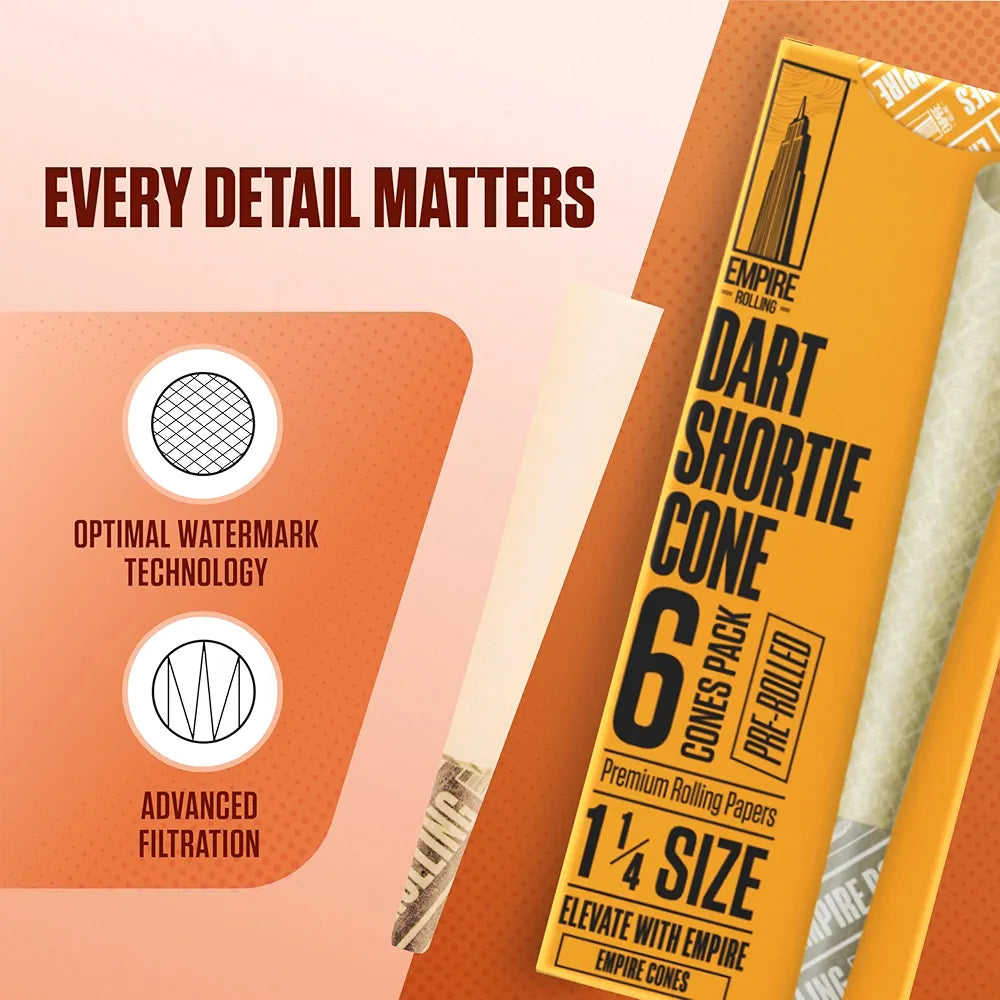 Empire Rolling Dart Shorties – 36 Count (6 Packs of 6)