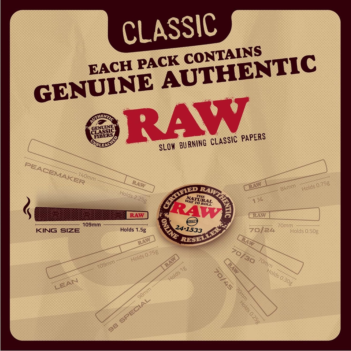 RAW Classic Cones King Size - 100 Pack