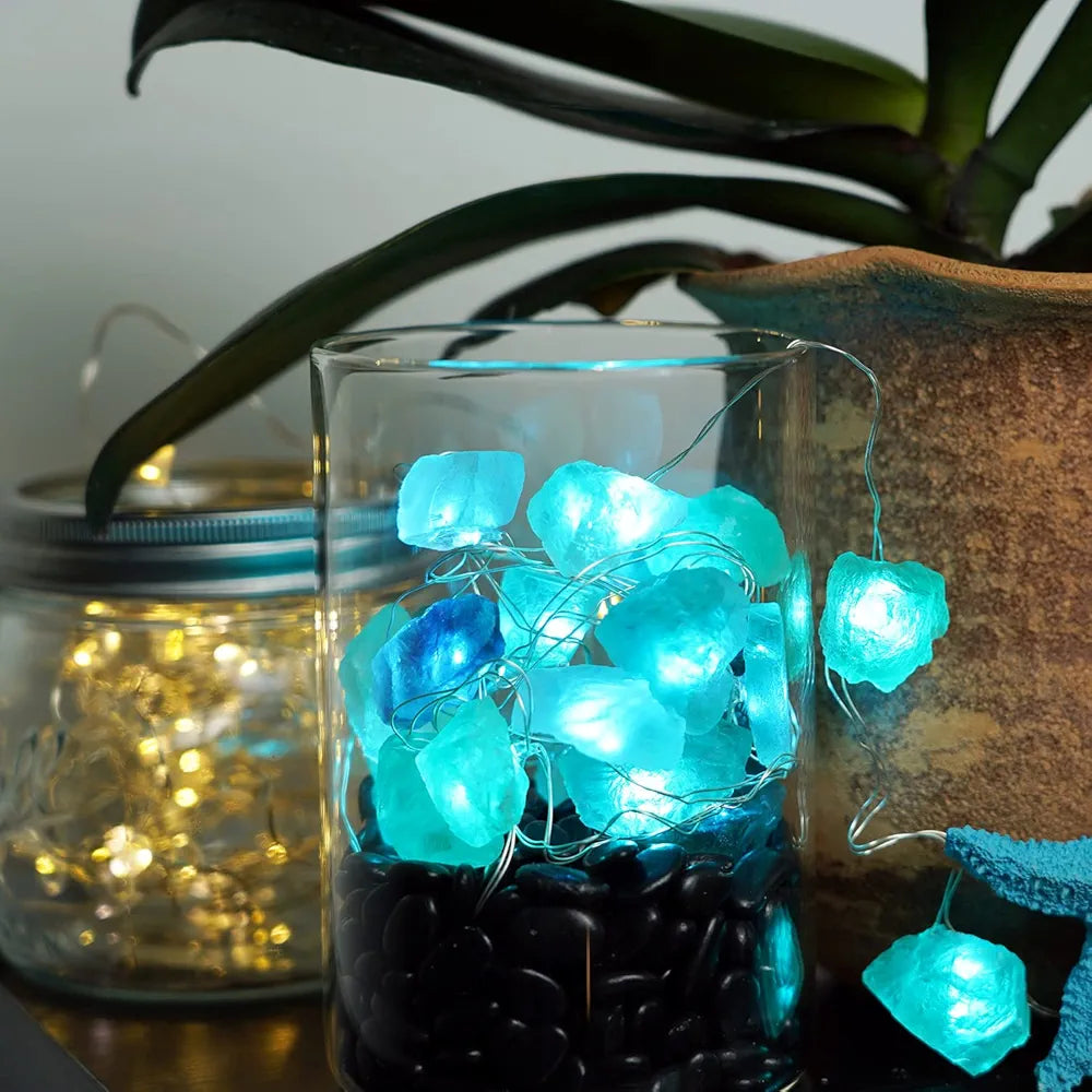 Natural Fluorite String Lights 6.5 FT 20 LED