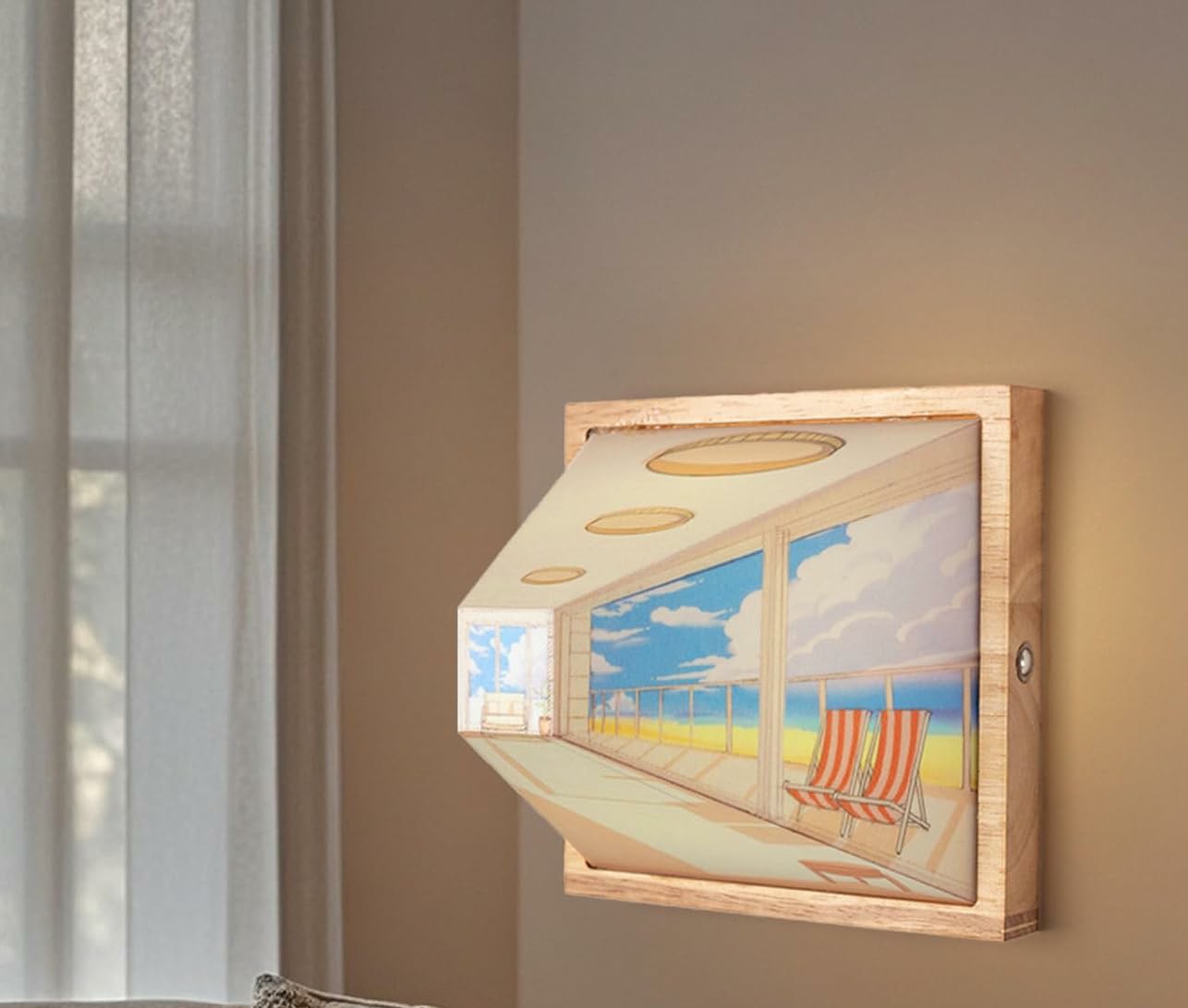 3D Illusion Wall Or Desk Light Wireless At The Beach