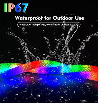 3 Meter Neon LED Rope Lights, 360° Luminous Waterproof Strip with Music Sync, Remote & APP Control, USB-Powered Flexible Lighting for Indoor/Outdoor Gaming Room, Bedroom, and Wall Decor