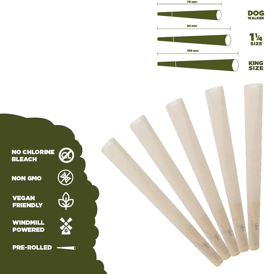 King Palm 1 1/4 Cones | 100 Pack Small Pre-Rolled Cones 