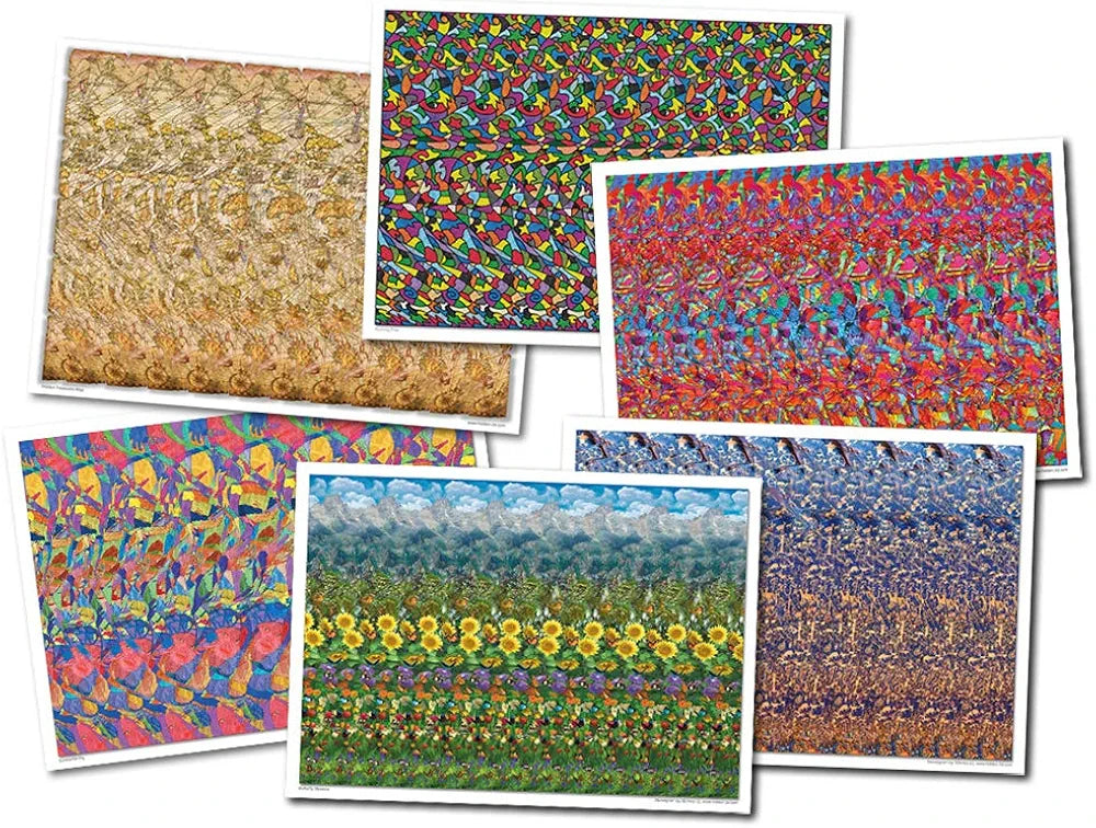 Set of Six Magic Eye Posters