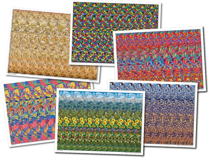Set of Six Magic Eye Posters