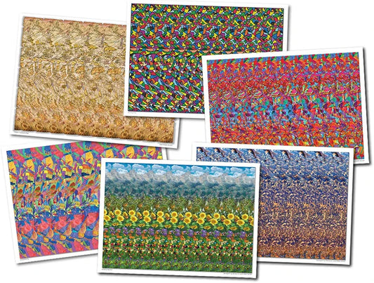 Set of Six Magic Eye Posters