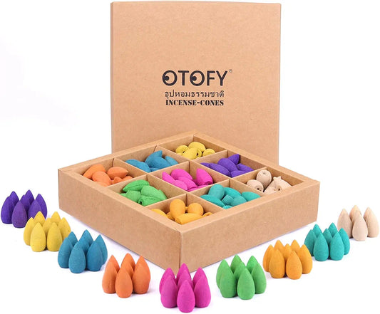 Backflow Incense Cones 180 Pcs of 100% Natural Handwork Scents