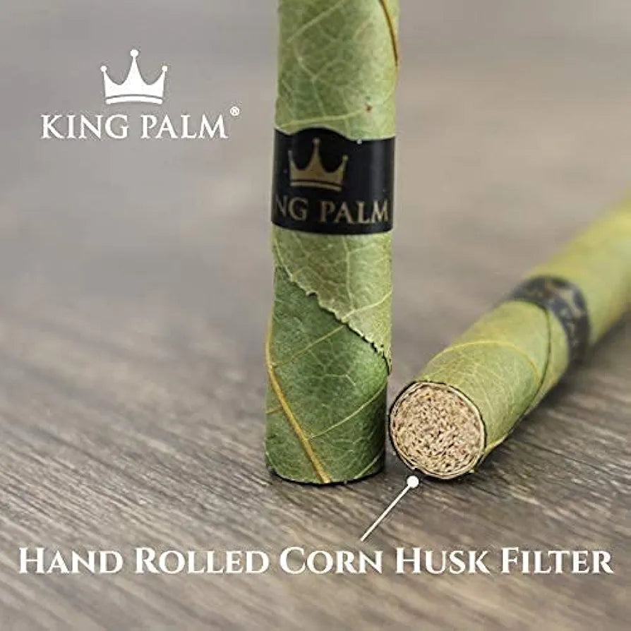 King Palm Slim Size Natural Pre Wrap Palm Leafs (1 Pack of 25, 25 Rolls Total)