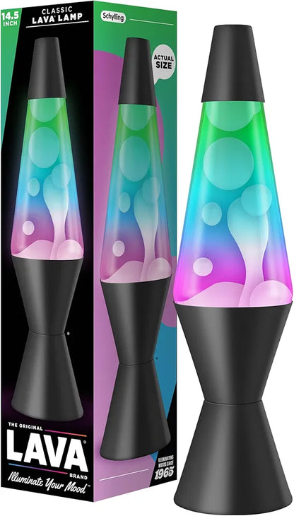LAVA The Original Lamp - 14.5" Gunmetal Grey - Classic Liquid Motion Lamp - Tri-Colored Green/Blue/Purple