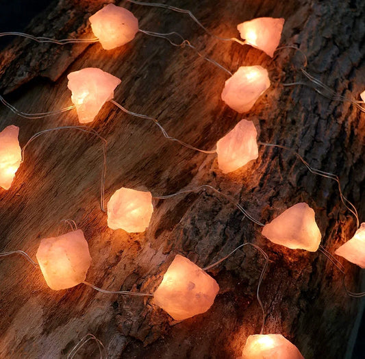 Rose Quartz Crystal Decorative String Lights 8.5 FT 20 LED Color Changing