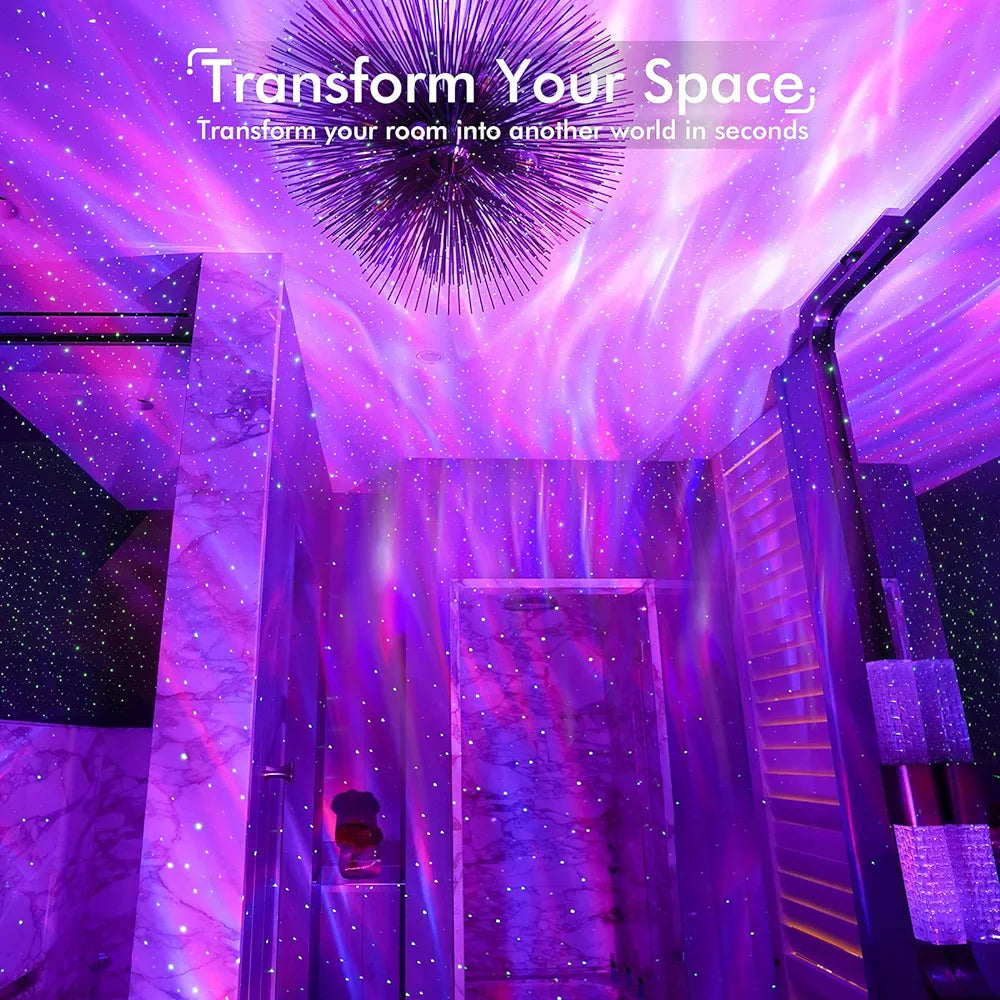 Star Projector, Galaxy Projector for Bedroom, LED Night Light Aurora Projector with Bluetooth Speaker, White Noise, Timer and Remote, Room Decor