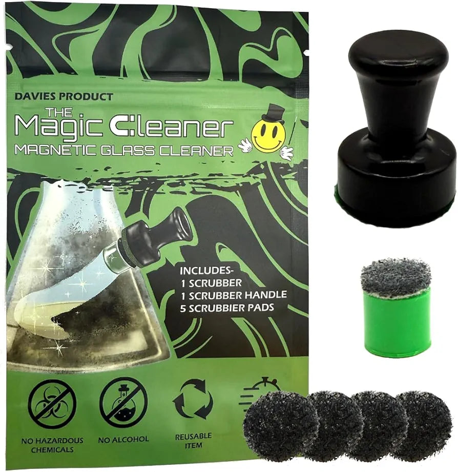 The Magic Cleaner Magnetic Glass Cleaner Kit |Mini, 12mm Size | For Water Pipes, Vases, Windows, Aquariums, Small, & all Shapes