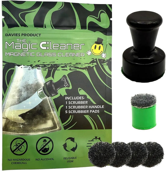 The Magic Cleaner Magnetic Glass Cleaner Kit |Mini, 12mm Size | For Water Pipes, Vases, Windows, Aquariums, Small, & all Shapes
