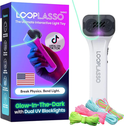 NANO Glow-in-the-Dark String Shooter Toy with Built-in UV Blacklight