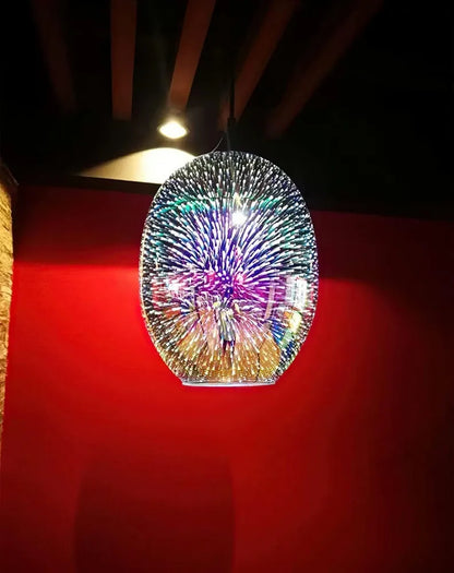 3D Glass Colorful Pendant Light Fireworks Pendant Light Colorful Light Fixture