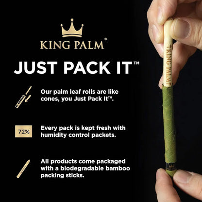 King Palm Pre Rolled Cones King Size - Natural Prerolled Paper with Tips and Bamboo Packing Sticks - Bulk Organic Pre Rolled Cone - (Natural, 25ct)