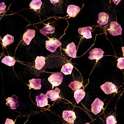 Amethyst Crystal String Lights 10 FT 20 LED