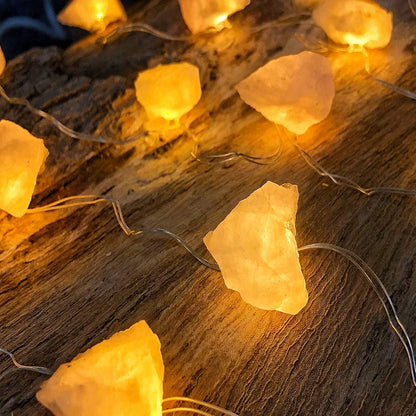 Rose Quartz Crystal Decorative String Lights 8.5 FT 20 LED Color Changing