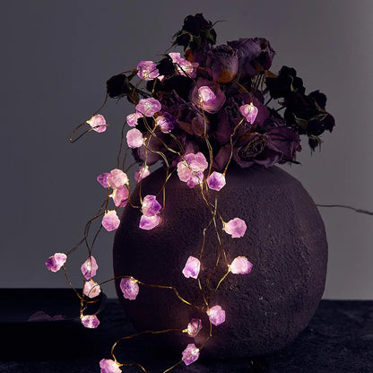 Amethyst Crystal String Lights 10 FT 20 LED