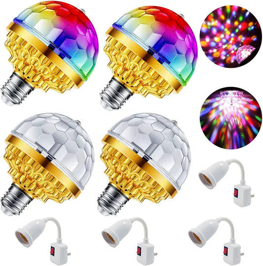 4 Pack Colorful Magic Rotating Ball Light, LED Plug in Disco Ball Light