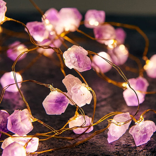 Amethyst Crystal String Lights 10 FT 20 LED