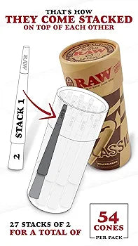 RAW Peacemaker Cones Classic | 54 Pack | Larger than King Size