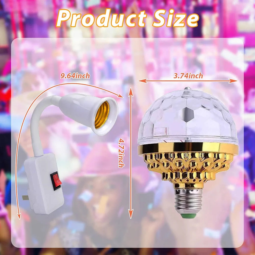 4 Pack Colorful Magic Rotating Ball Light, LED Plug in Disco Ball Light