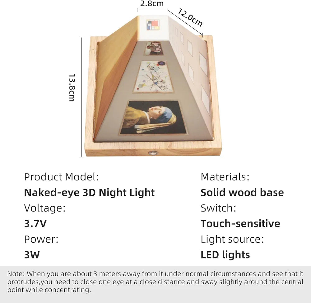 3D Illusion Wall Or Desk Light Wireless Hall Way