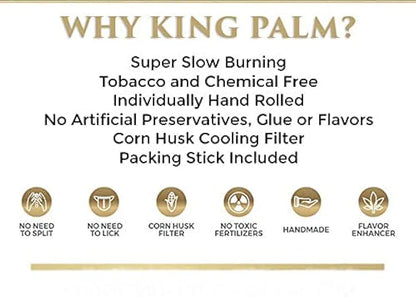 King Palm Rollies Size Cones (1 Packs Of 5, 5 Rolls) Natural Pre Wrap Palm Leafs 