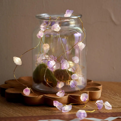 Amethyst Crystal String Lights 10 FT 20 LED