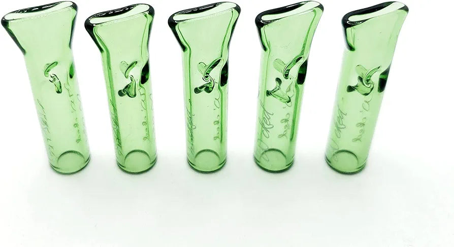5PCS Reusable W'cked Glass Filter Tips for Pre Rolled Rolling Paper Cones Green