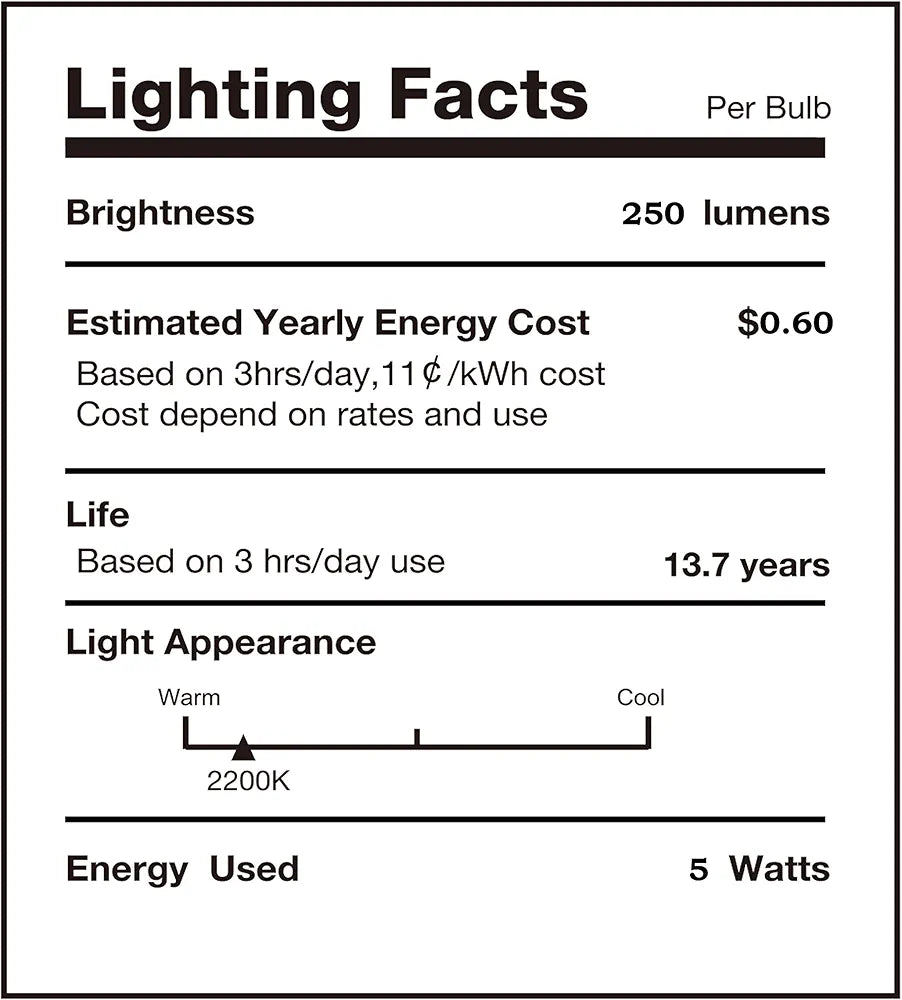 Oversized Vintage LED Light Bulbs 5W