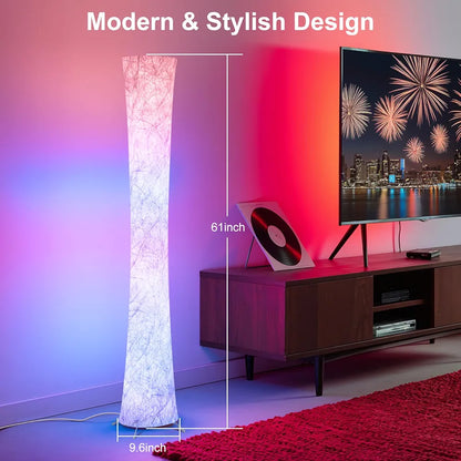 Floor Lamp, 61'' Smart RGB LED Corner Lamp with Music Sync