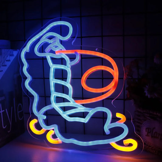 Alice in Wonderland Blue Caterpillar Neon Sign