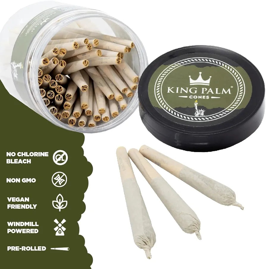 King Palm 1 1/4 Cones | 100 Pack Small Pre-Rolled Cones 
