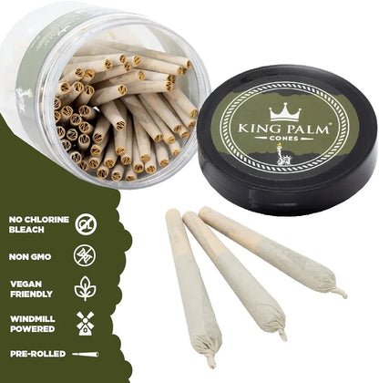 King Palm 1 1/4 Cones | 100 Pack Small Pre-Rolled Cones 