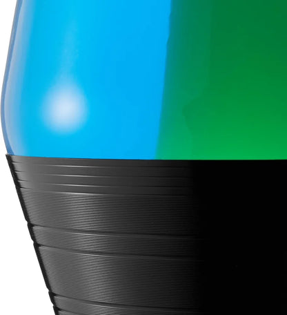 LAVA The Original Lamp - 14.5'' Vinyl Record Grooved Base - Classic Liquid Motion Lamp - Yellow and Blue Liquid