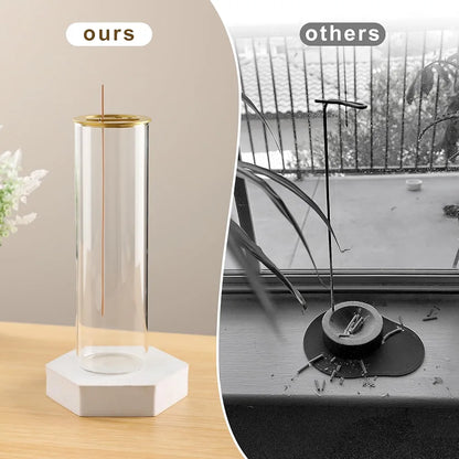 Incense Holder, 2 in 1 Incense Burner for Sticks, Ash-Proof Glass Incense Burner