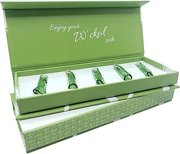 5PCS Reusable W'cked Glass Filter Tips for Pre Rolled Rolling Paper Cones Green