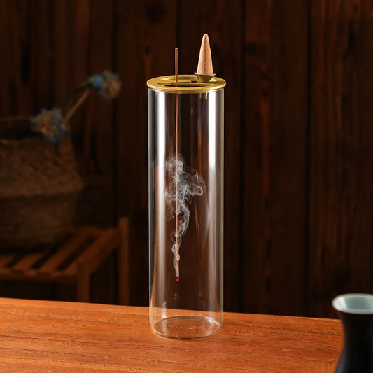 Incense Holder, 2 in 1 Incense Burner for Sticks, Ash-Proof Glass Incense Burner