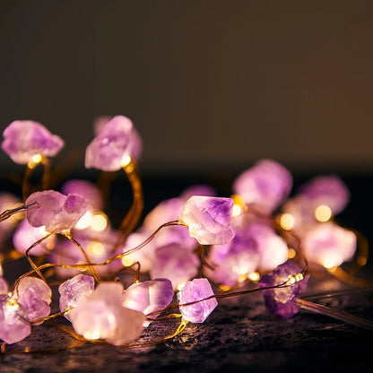 Amethyst Crystal String Lights 10 FT 20 LED