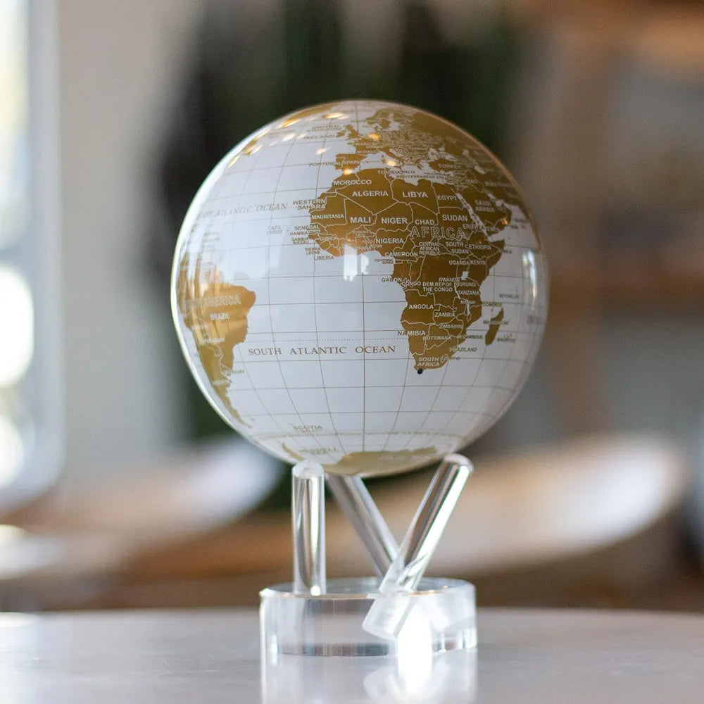 Self Moving MOVA Globe – White and Gold 4.5”