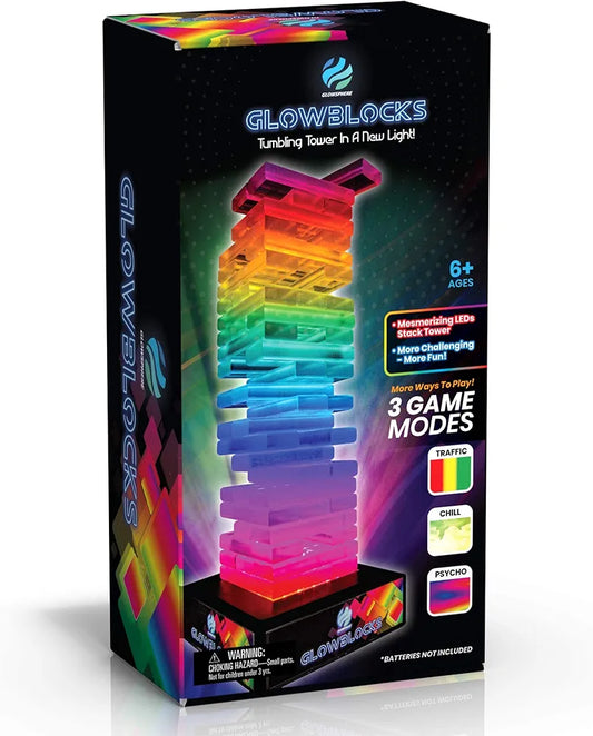 FIRST EVER LED Glow Blocks Stacking Game (Jenga)