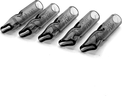 5PCS Reusable W'cked Glass Filter Tips for Pre Rolled Rolling Paper Cones Black
